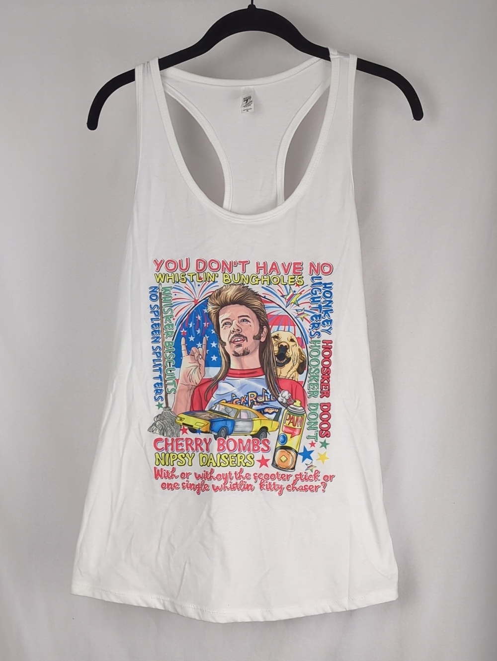 JOE DIRT Adult XL Fireworks Cherry Bomb America Tank Top